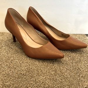 Alfani Step Flex gold/tan 3” heels. Slip on dress shoes